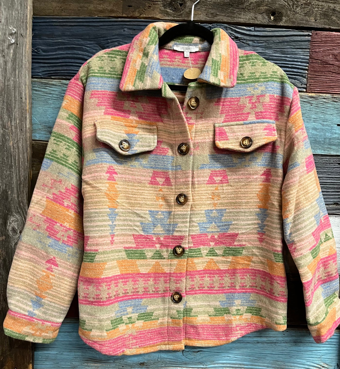 Vintage Western Print Aztec Shacket