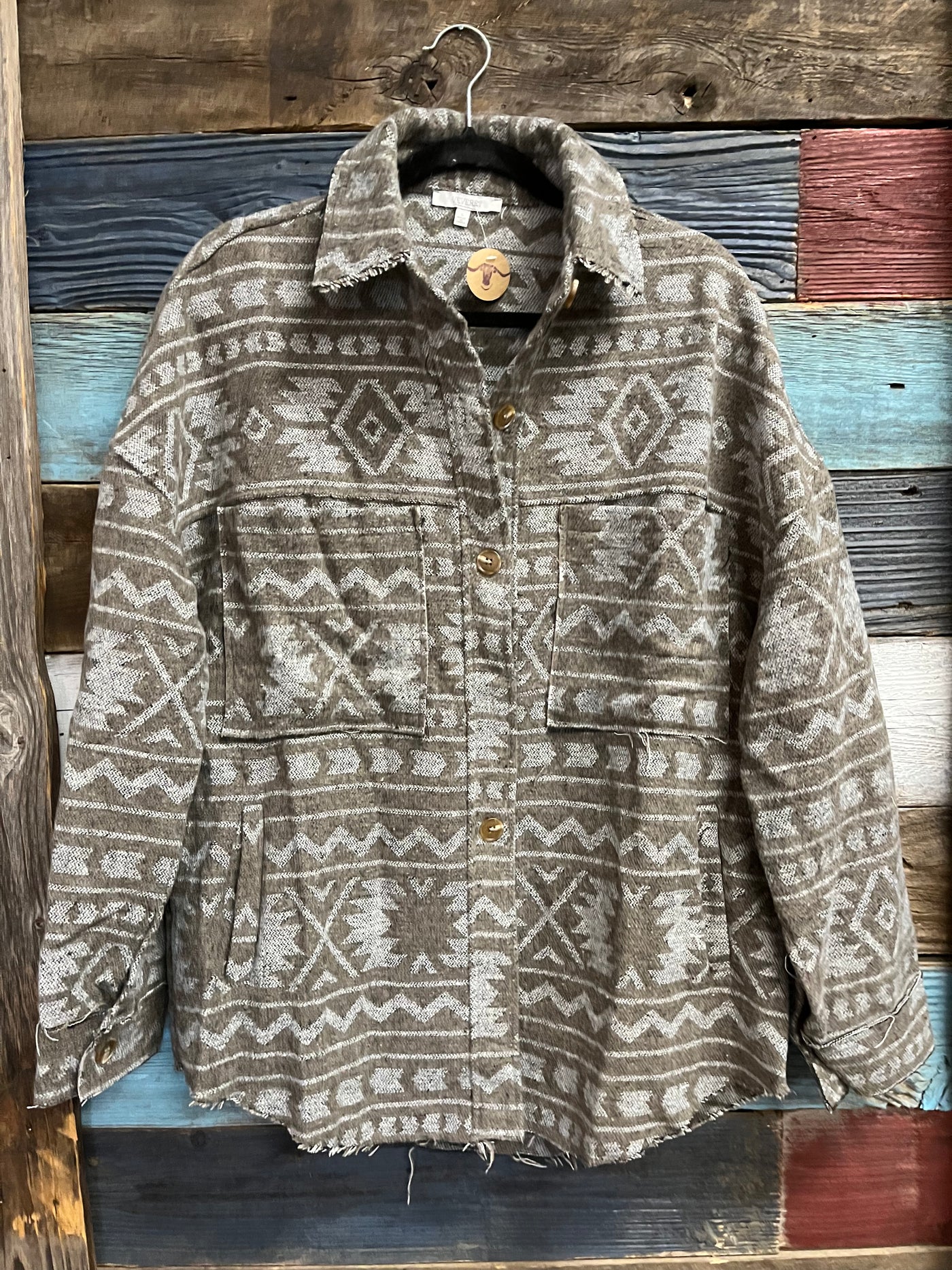 Oversized Aztec Long it Shacket