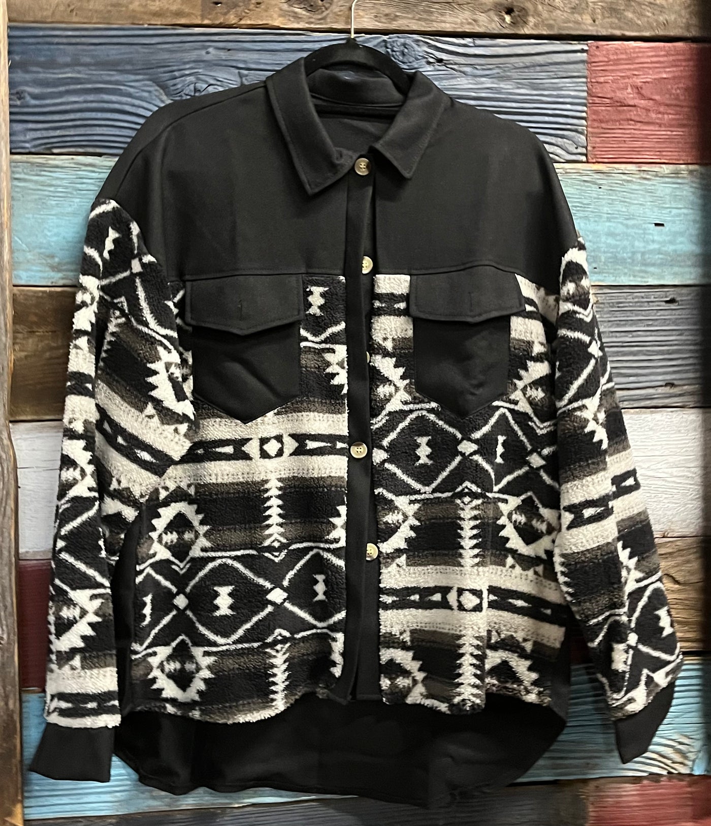 Aztec Pattern Teddy Jacket