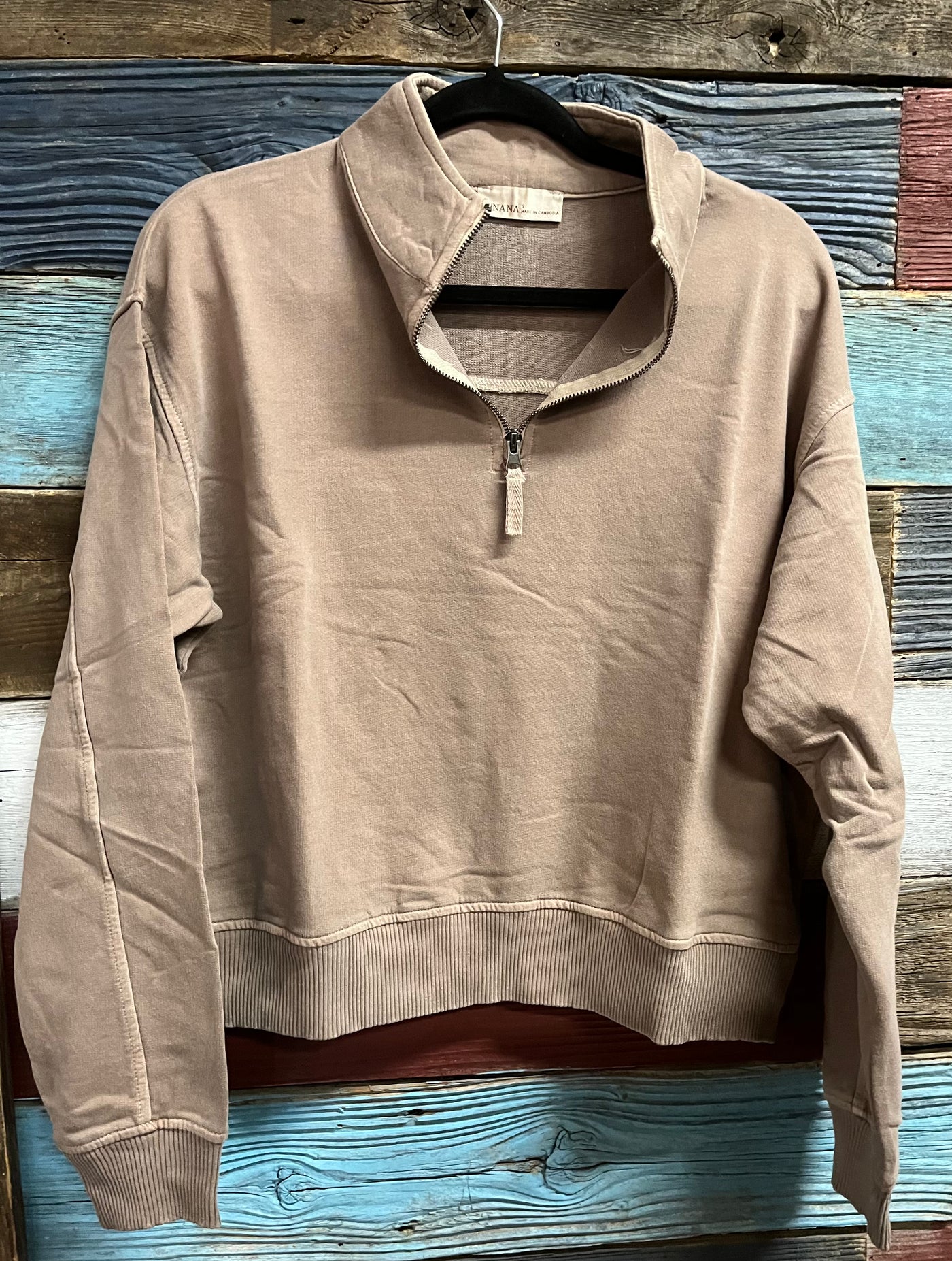 TERRY HALF ZIP SWEATER